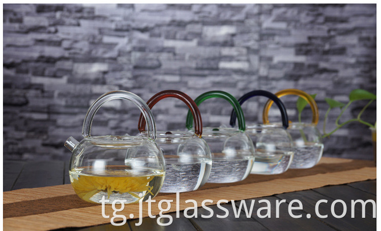 colorful glass water teapot